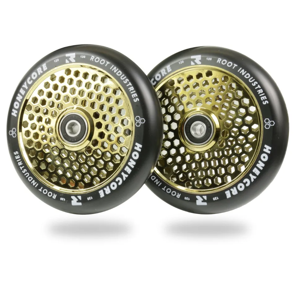 root-industries-honeycore-stunt-rollen-120mm-schwarz-gold image 1