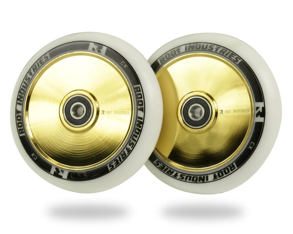 root-industries-air-110mm-stunt-scooter-rollen-wei-gold-rush-paar image 1