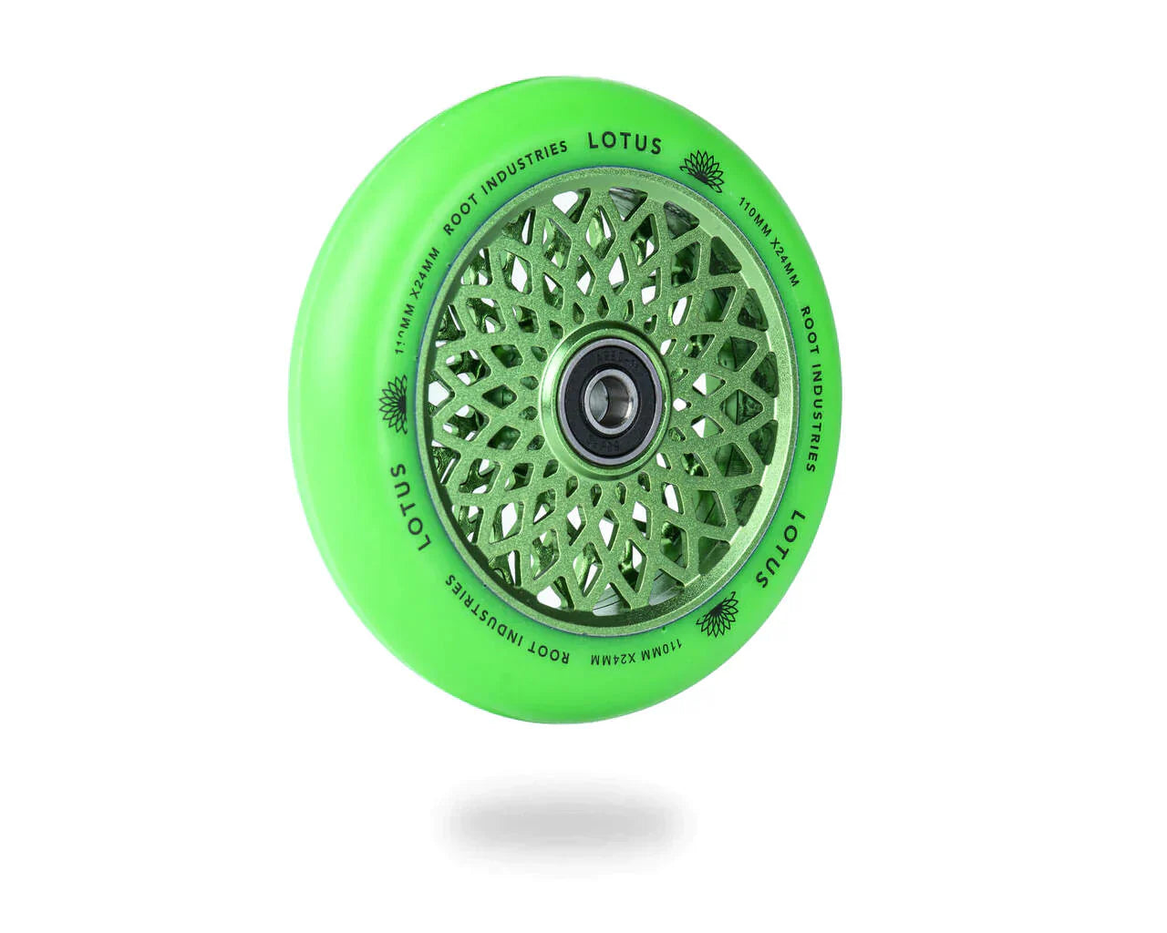 root-industries-lotus-110mm-stunt-scooter-rollen-green-green-88a image 2