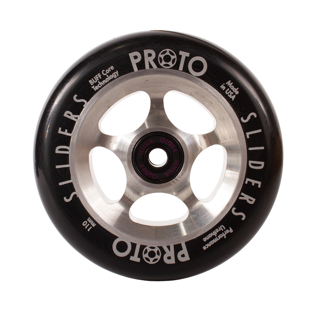 proto-sliders-classic-rollen-110mm-24mm-black-on-raw-paar image 1