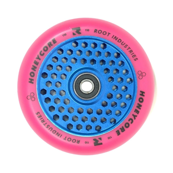 root-industries-honeycore-110mm-scooter-rollen-pink-blau-paar image 4