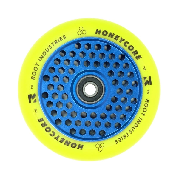 root-industries-honeycore-110mm-scooter-rollen-yellow-blue image 4