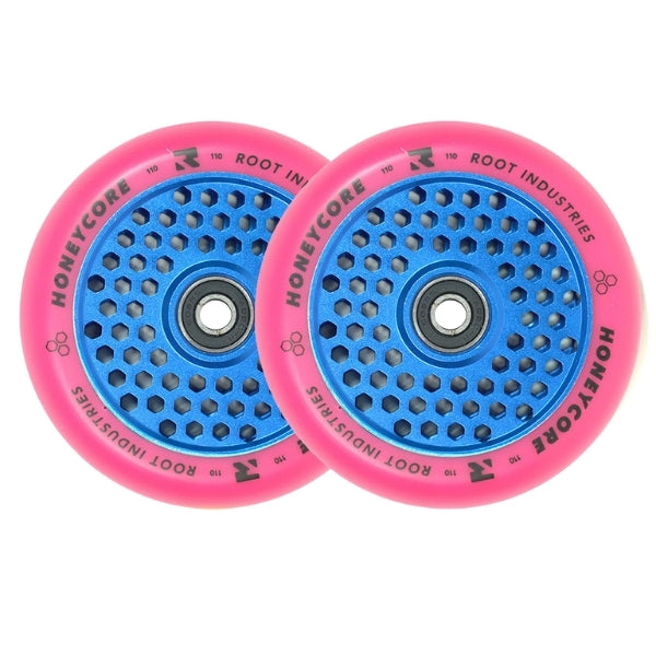 root-industries-honeycore-110mm-scooter-rollen-pink-blau-paar image 5