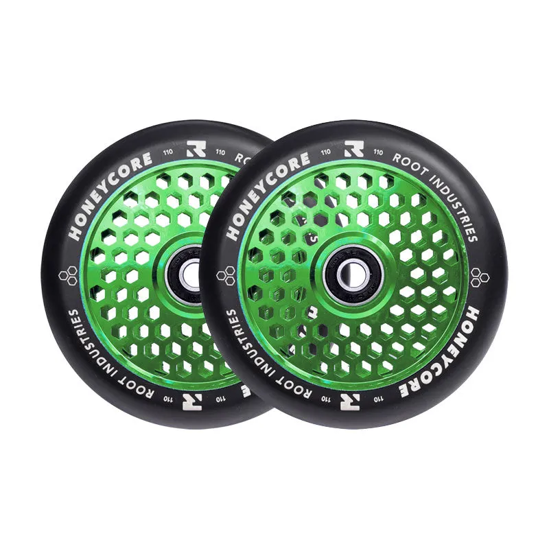 root-industries-honeycore-110mm-scooter-rollen-schwarz-gr-n image 1
