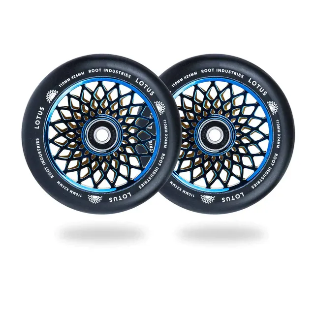 root-industries-lotus-110mm-stunt-scooter-rollen-schwarz-blu-ray image 1