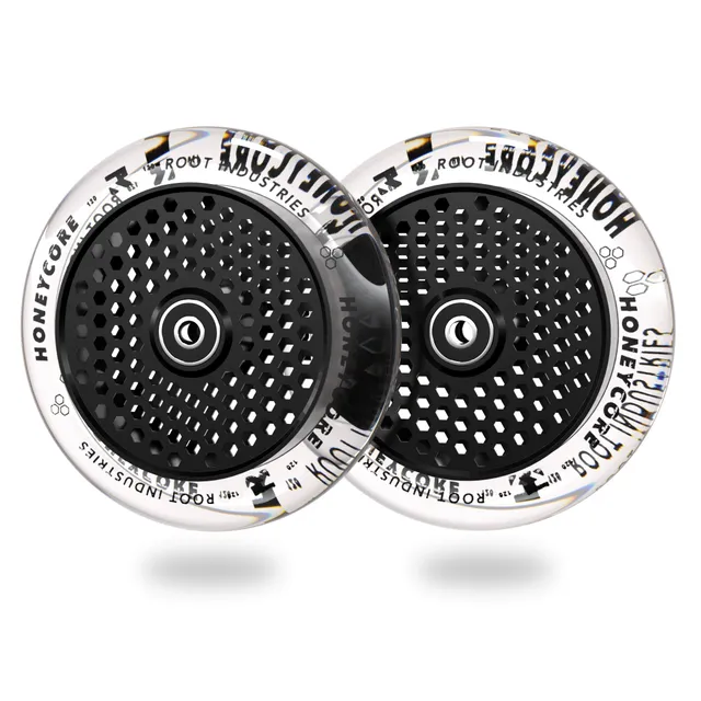 root-industries-honeycore-120-mm-wheels-clear-black image 1