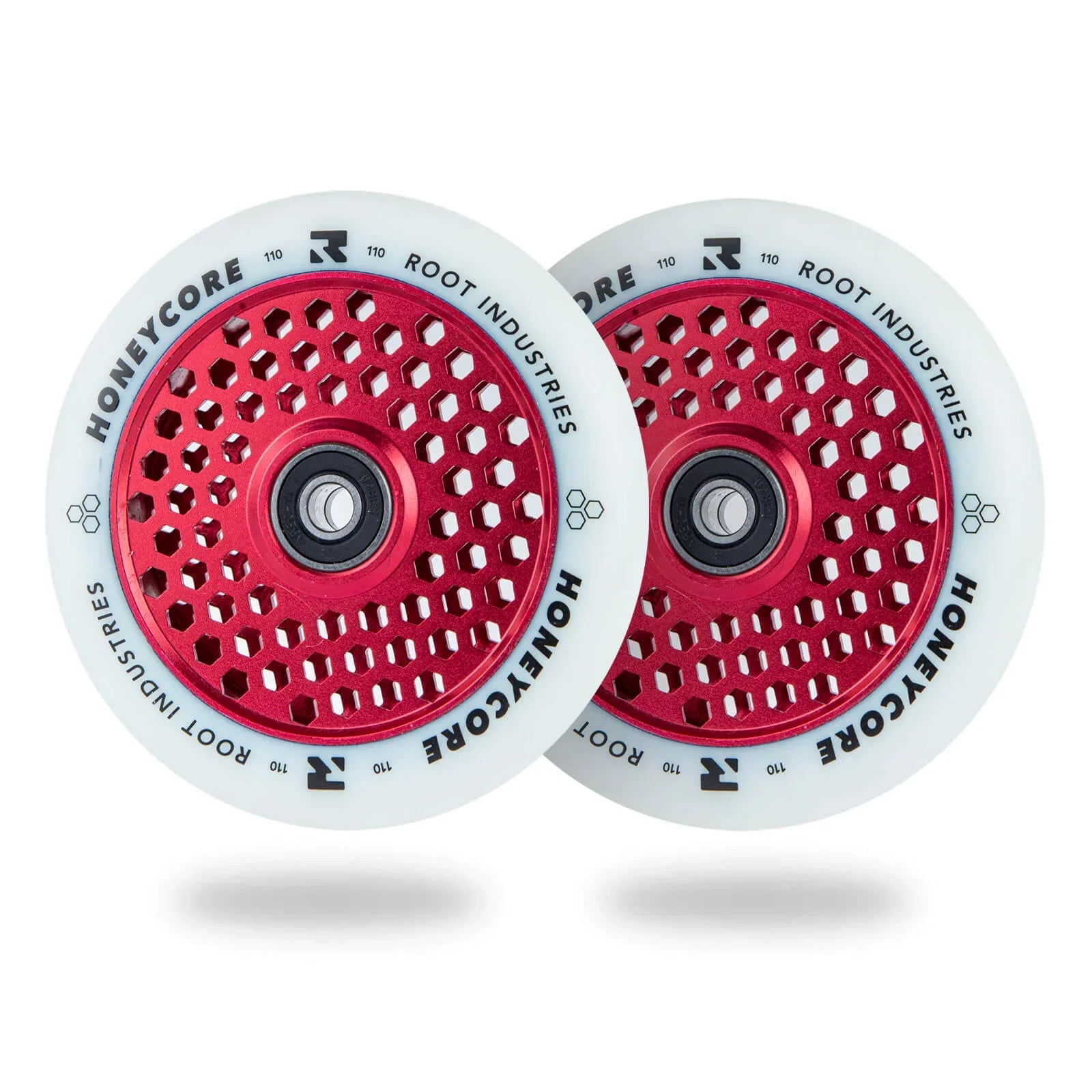 root-industries-honeycore-110mm-stunt-scooter-rollen-wei-rot image 1
